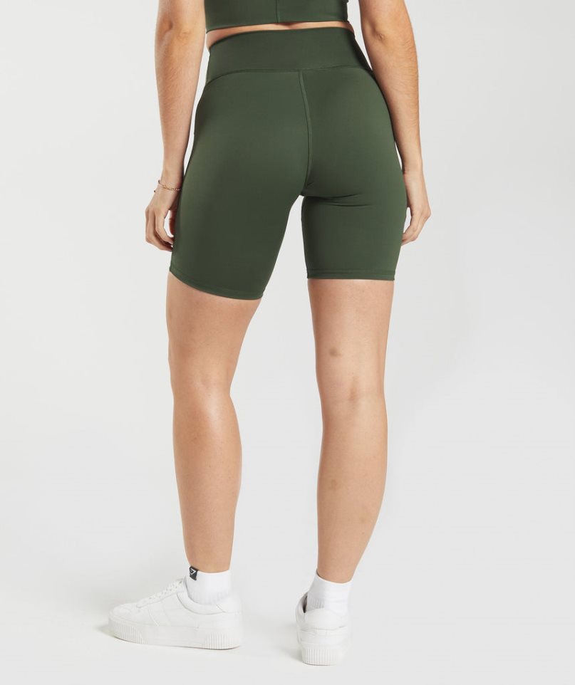 Women's Gymshark Elevate Cycling Shorts Olive | NZ 0STJOK